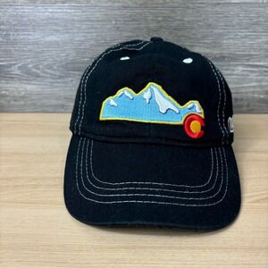 Askels Hat Cap Strap Back Black Colorado Flag Logo Mountains Adjustable